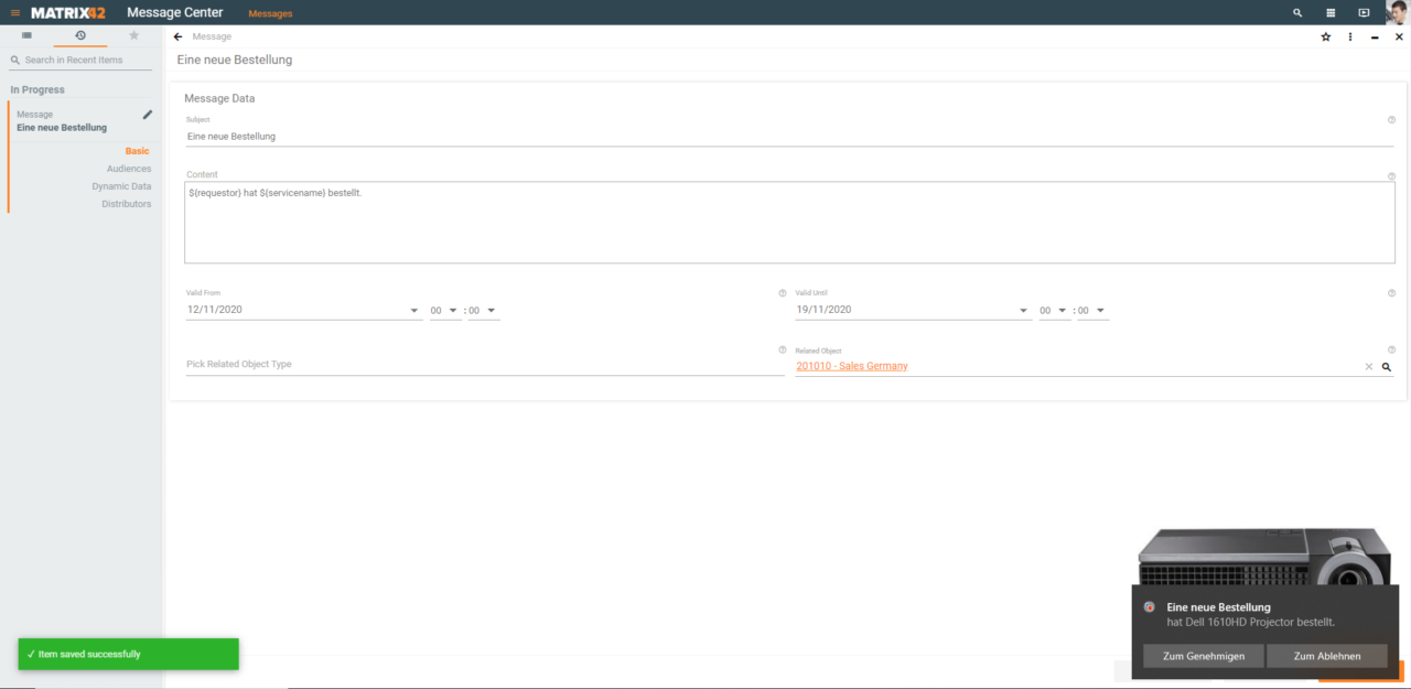 Message Center - Erweiterung für Matrix42 - Labtagon GmbH